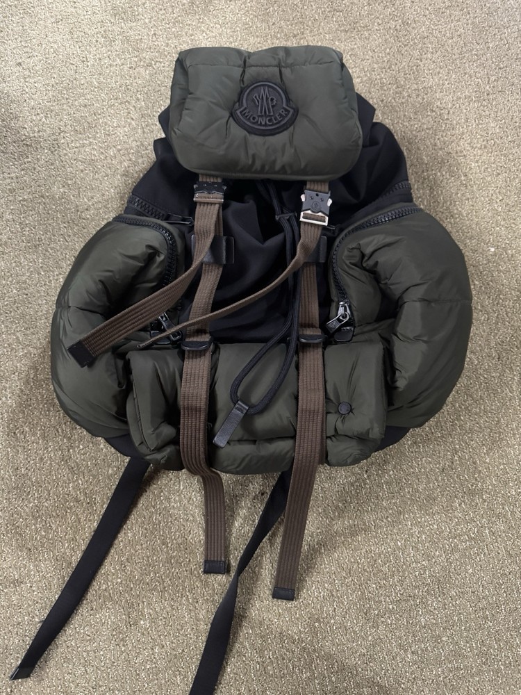 Moncler Area Puffer Backpack with Dual Buckle Closure