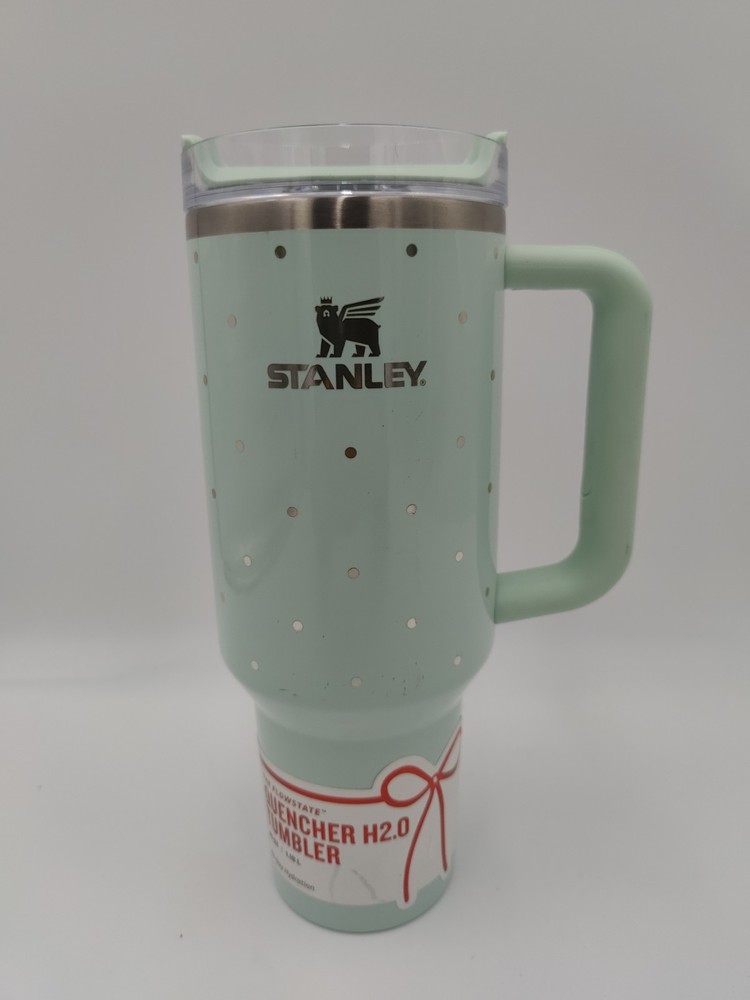 Stanley Quencher H2.0 FlowState 40oz Tumbler Mint Polka Dot- NO STRAW