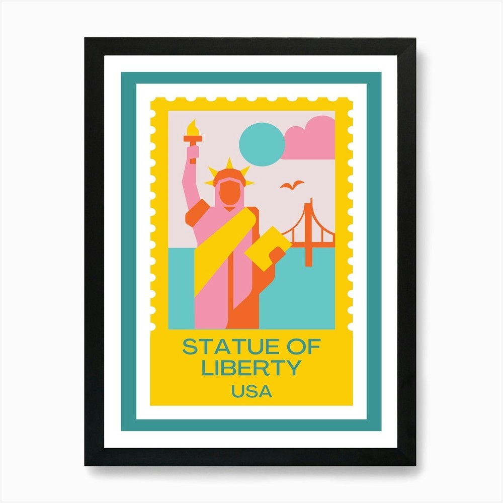 Statue of Liberty USA Framed Wall Art Print Canvas Poster Picture