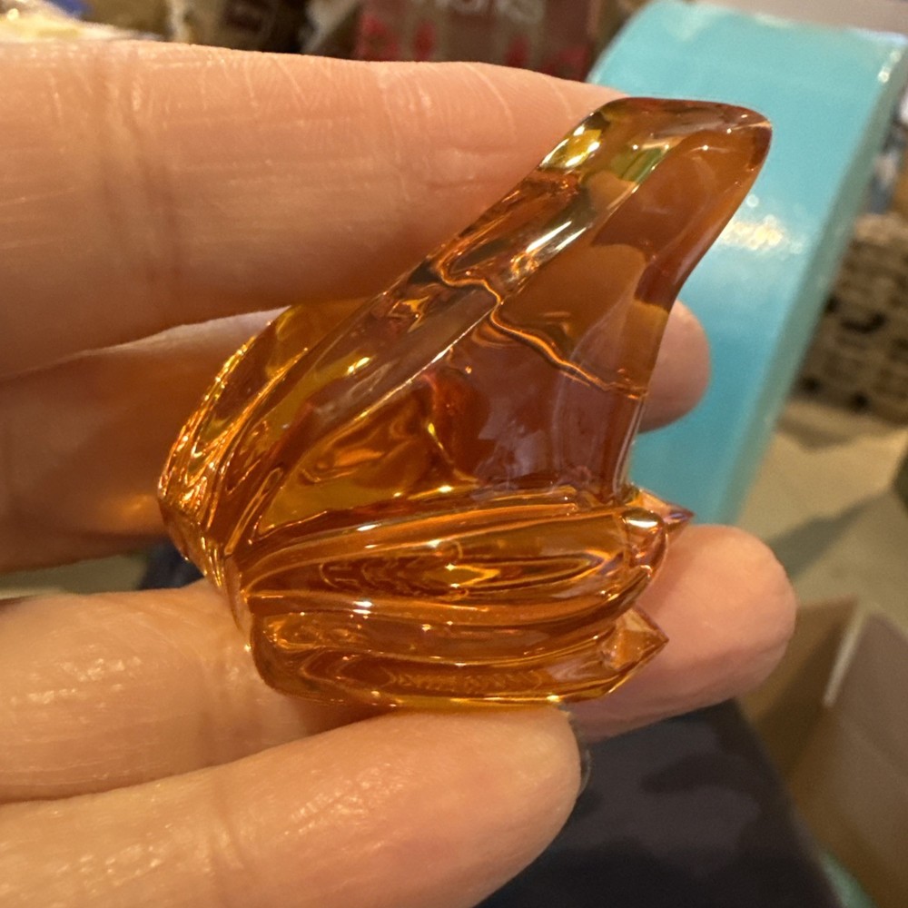 Amber Color Baccarat Crystal Frog