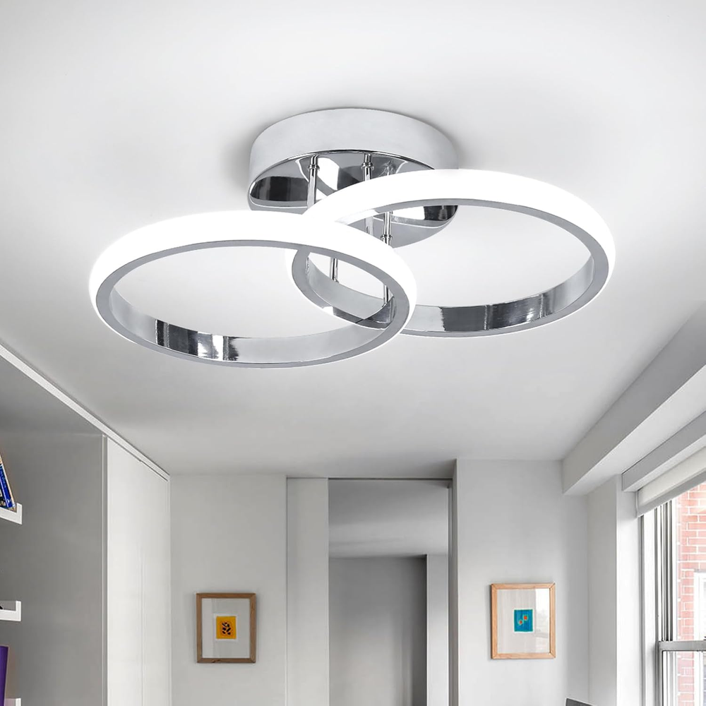 round Modern Led Ceiling Light Fixtures, 6000K Cool White Hallway Light Fixtures