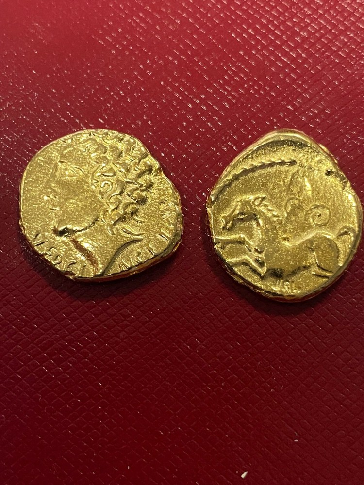 VERY RARE CELTIC VERCINGETORIX GOLD STATER MUSEUM SPECIMEN COIN No 301 52 BC EF