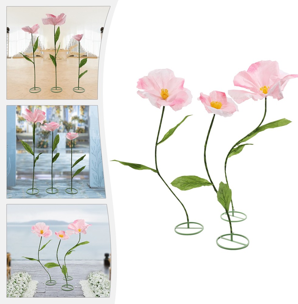 3pcs Artificial Flowers Giant Artificial Flower Decor for Wedding Background