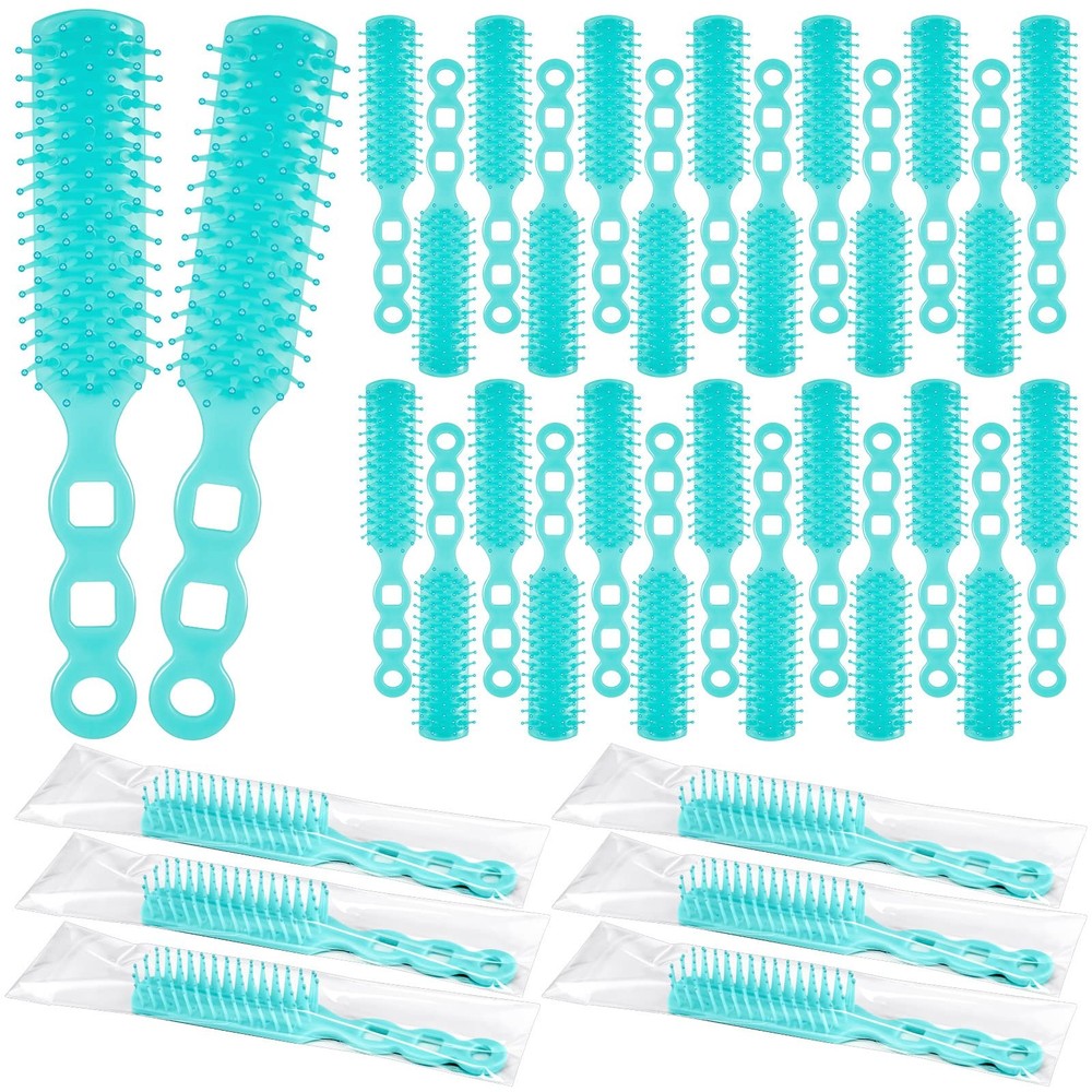 72-Piece Bulk Hair Brushes with Nylon Bristles for Homeless Shelters