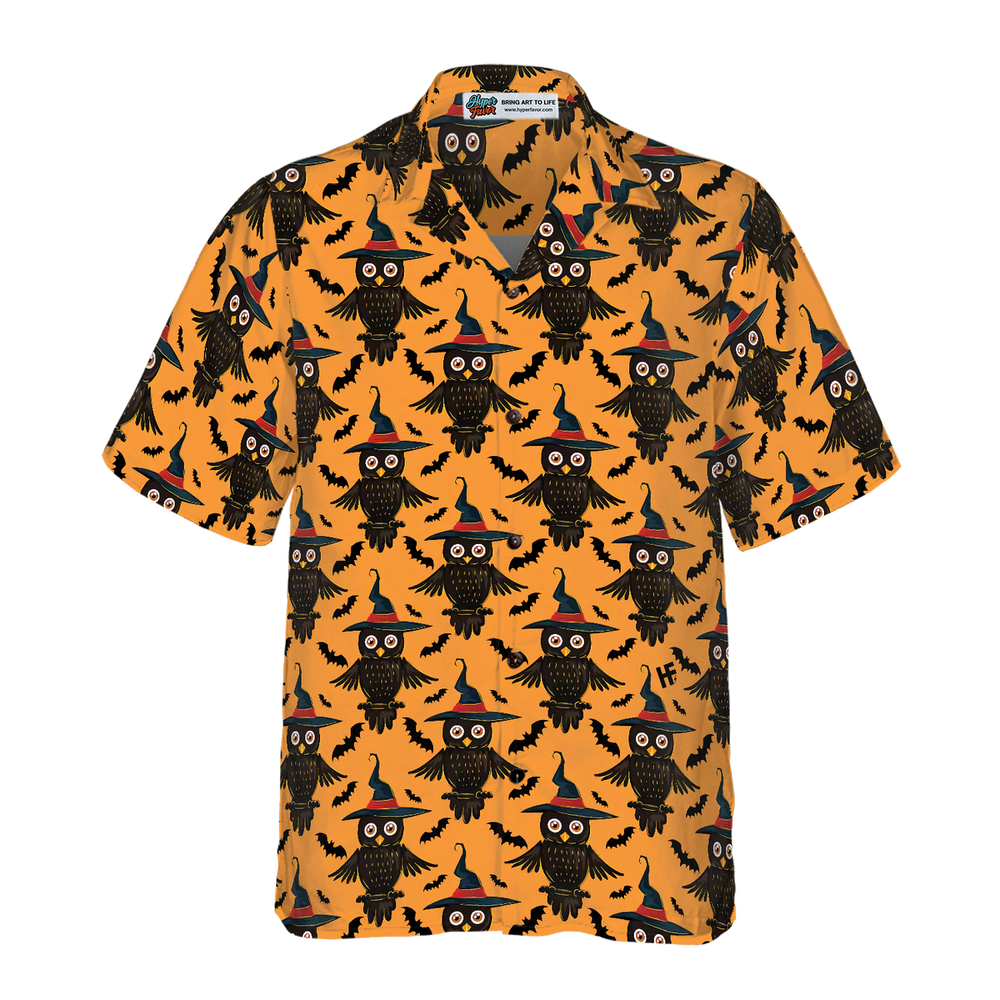 Owl Halloween Themed Hawaiian Shirt for Men and Women - Fun Tropical Design Perfect for Costume Parties