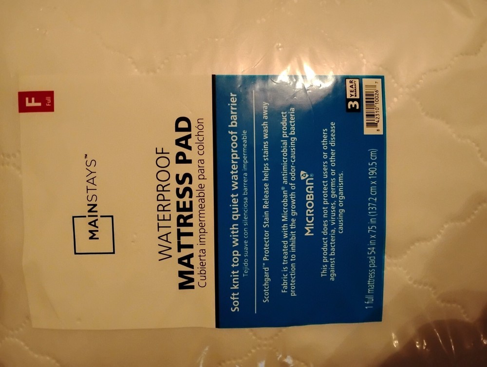 Mattress Pad Waterproof Full Size New In Package! .........
