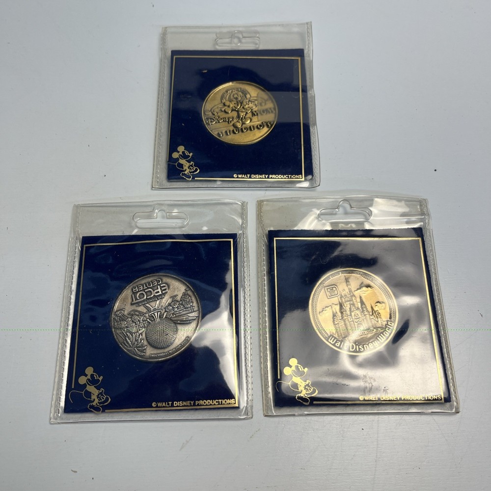 Vintage Walt Disney World Commemorative Coins 1980s Epcot MGM Main Street Lot