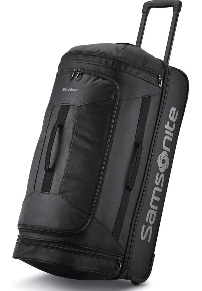 New Samsonite Andante 2 Wheeled Rolling Duffel Bag 28” Black Water Resistant