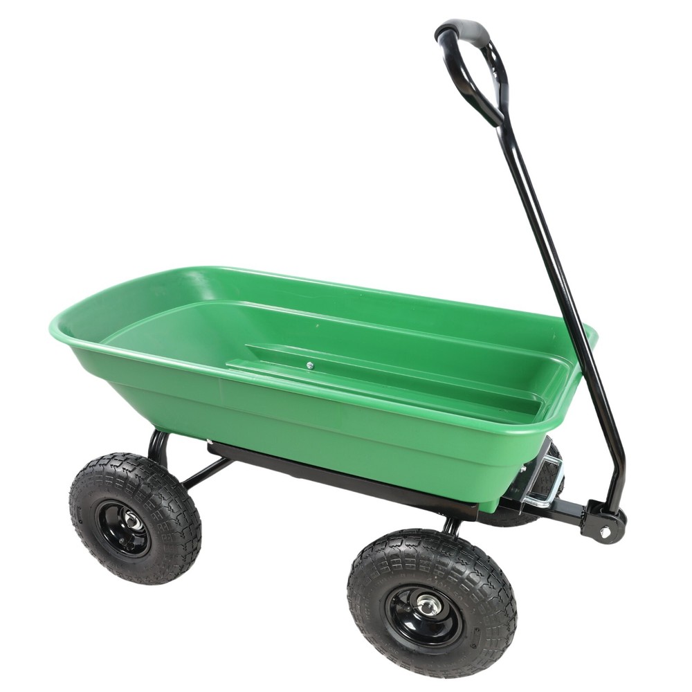 Garden Wagon Cart Folding Car Poly Garden Dump Truck with 10 Pneumatic tire