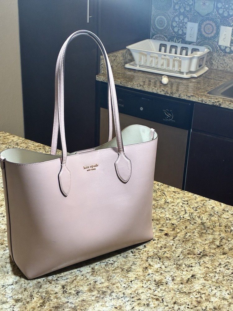Kate Spade Large Pink Leather Tote Bag with  Gold Logo