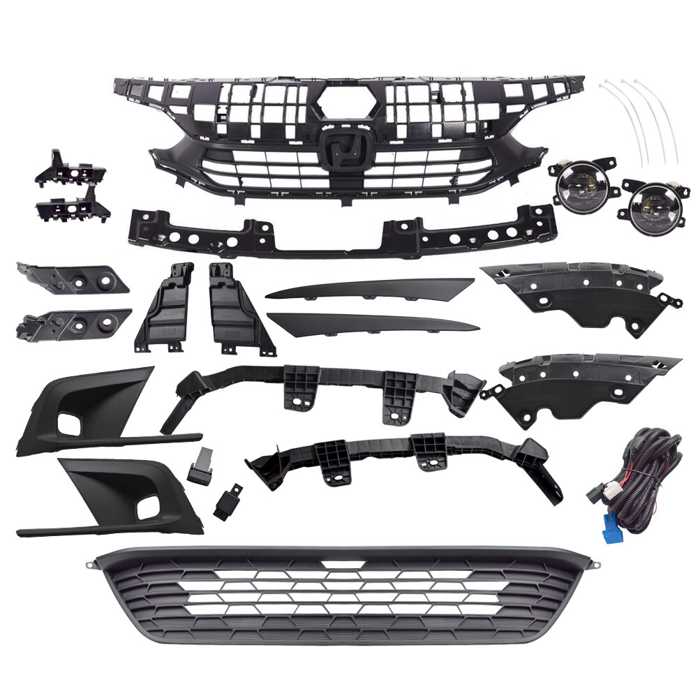 For 2022-2023 Honda Civic Sedan Grille/Headlight Trim/LED Fog Lamp/Bracket 17PCS