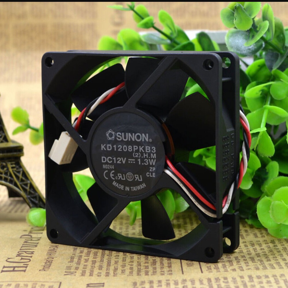 SUNON KD1208PKB3 8020 8cm 12V 1.3W Chassis Mute Cooling Fan