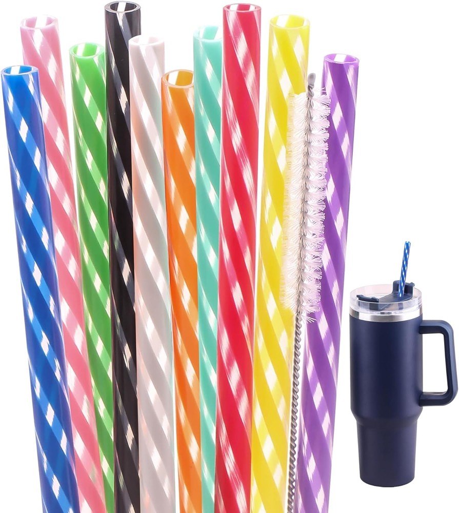 12 Inch 10 Color Replacement Reusable Drinking Straw for Stanley 40 oz
