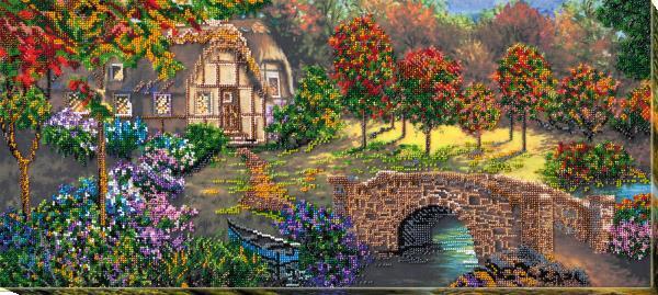 Bead embroidery kit Bridge needlework kit Art canvas beadwork pattern