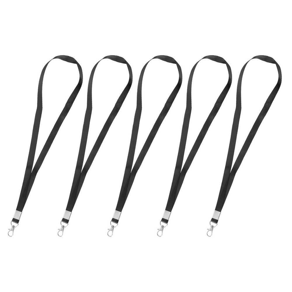 10 Pcs Flat Lanyard Neck Strap Lanyard Swivel Hook Clip for Office Black