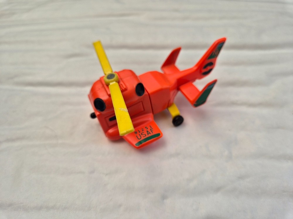 VINTAGE 1990'S MATCHBOX CONNECTABLES VEHICLES 2 PIECE ORANGE HELICOPTER SET