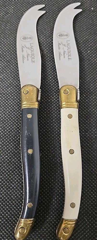 Laguiole Cheese Knives Set Of 2 Jean Neron Handcrafted Brass & Resin Handles France