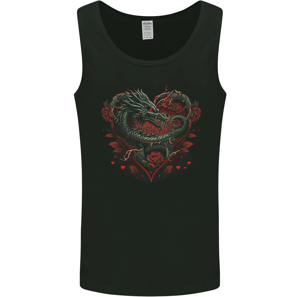 Dragon Heart Fantasy Roses of Passion Mens Vest Tank Top