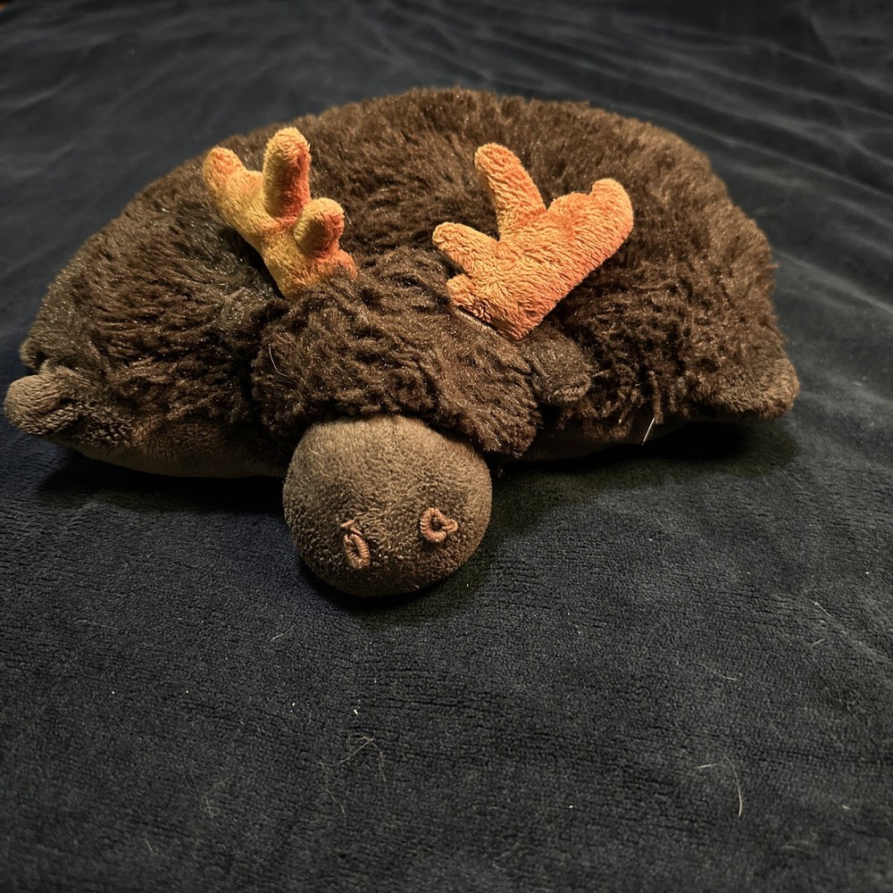 Pillow Pets Peewee Moose Small Brown Plush Stuffed Animal Kids 8