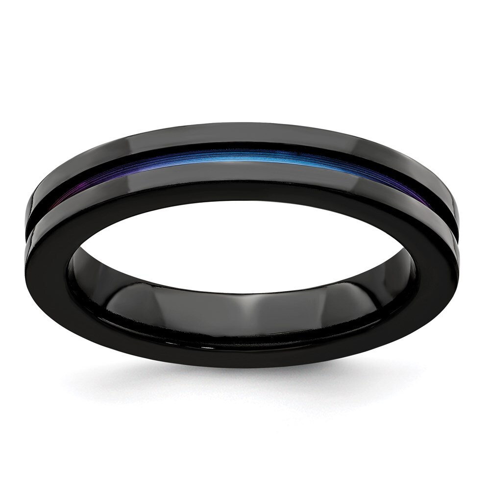 Black Titanium Anodized 4mm Band Ring Size 12 for Men 2.83gm