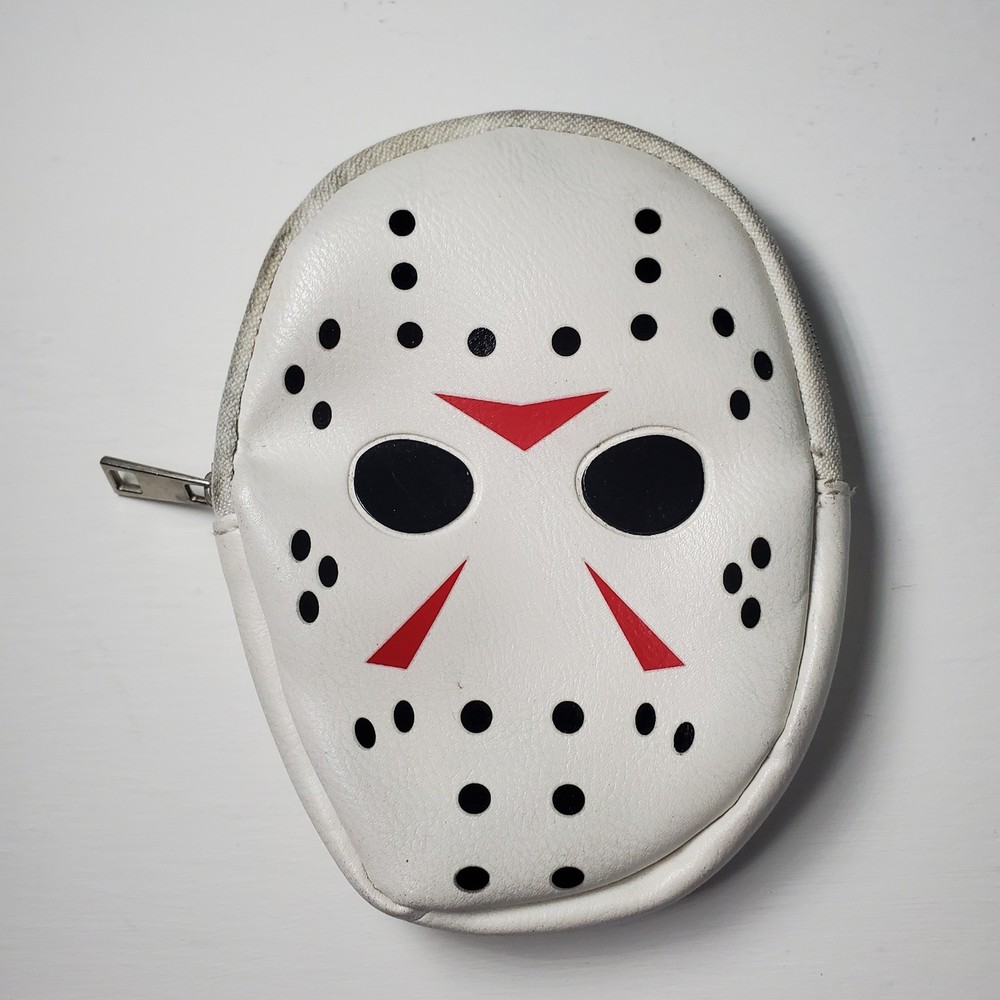 Friday the 13th Jason Mask Coin Purse Horror Movie Small Zip Up Bag