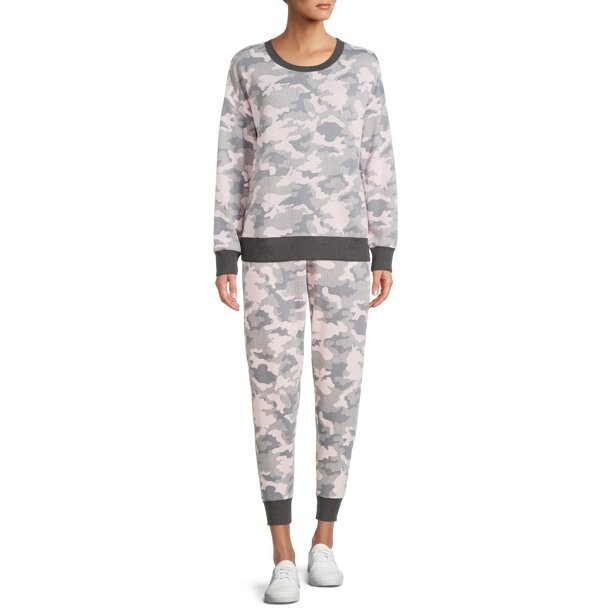 REEBOK WOMEN'S SWEATPANTS ONLY LOUNGEWEAR JOG LONG PANTS PINK DENIM TIE DYE 2X