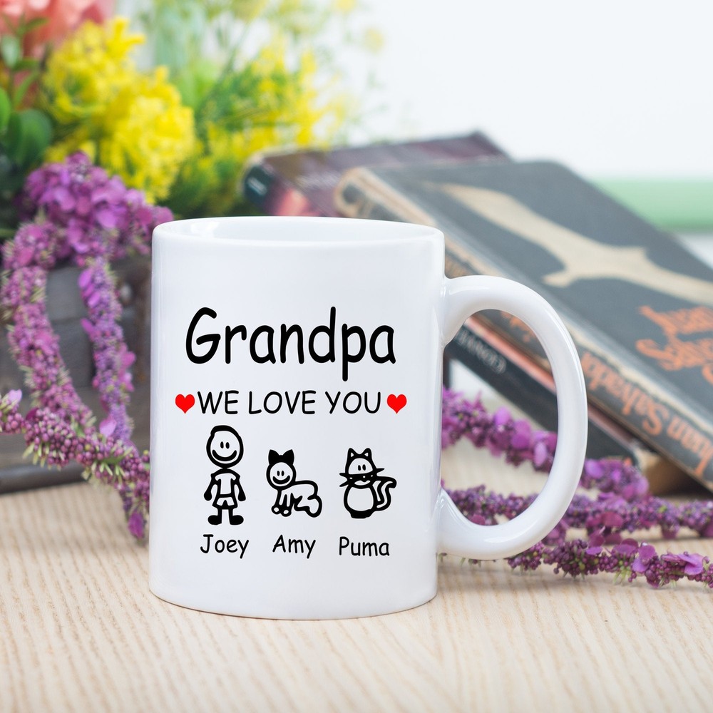 Grandpa Coffee Mug With Kids Names Personalized Coffee Mug This Grandpa Belongs