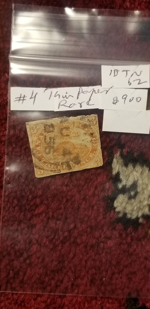 Canada 3 Cents Beaver Stamp Rare Thin Paper SC#4 Used Idtd2.