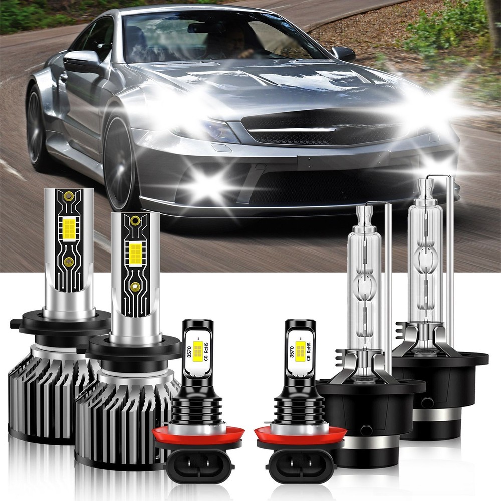 6Pcs LED Headlight Kit Fog light Bulb 6500K For Mercedes-Benz SL65 AMG 2007-2008