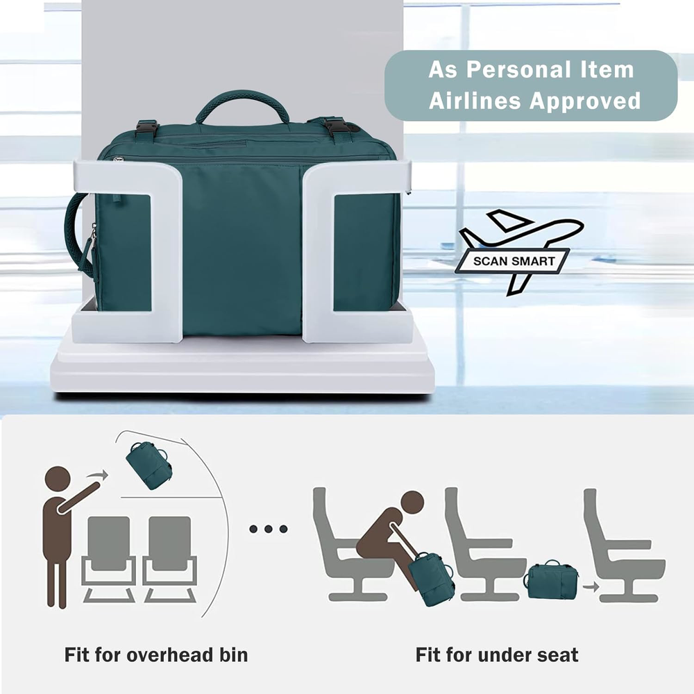 40L Waterproof Flight-Approved Extra Large Travel Backpack Fits 17 Inch Laptop