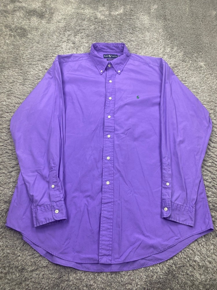 Ralph Lauren Shirt Men XL Plum Purple Classic Fit Button Down Oxford Vtg 90s Y2K