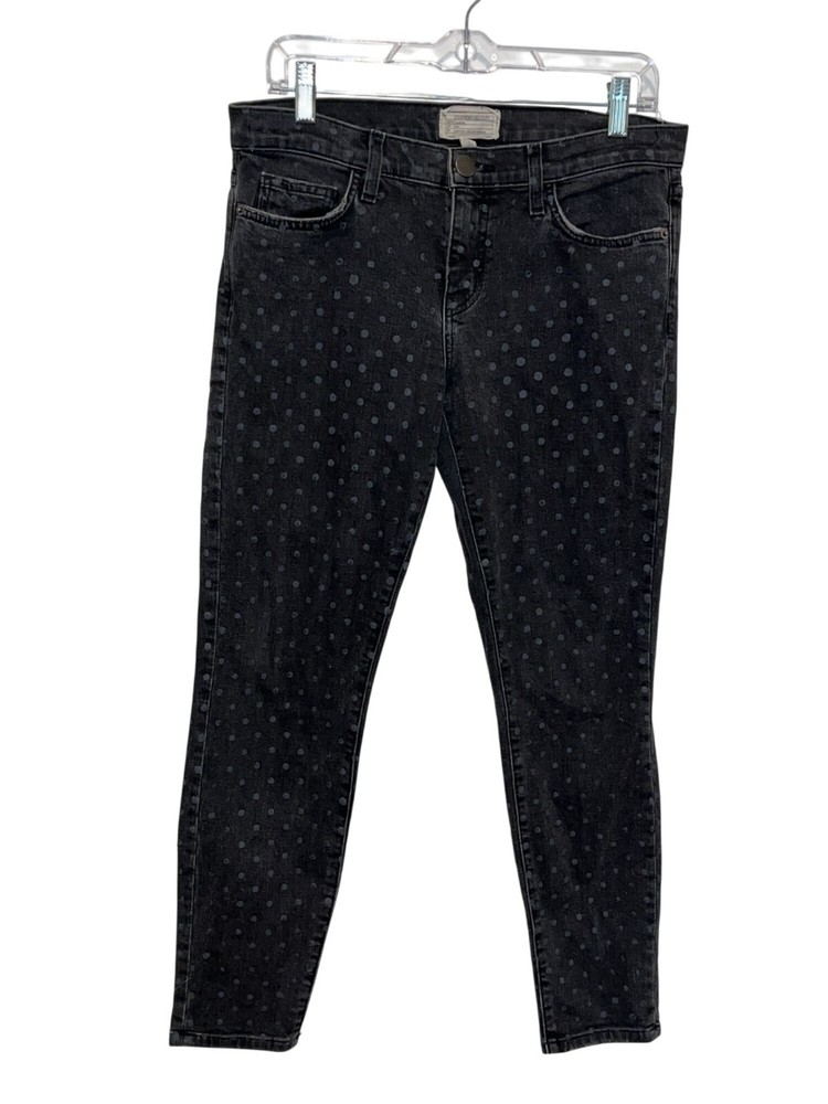 Current/Elliott The stiletto  Polka Dot Skinny Jeans 29 in black ash