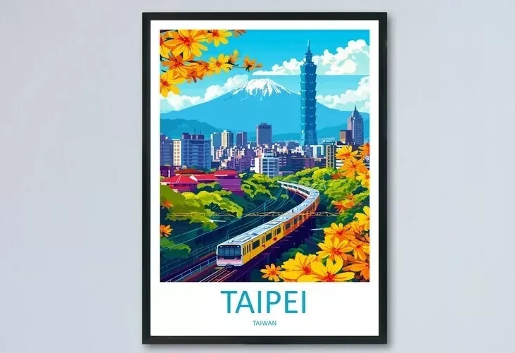 Taipei Travel Print Wall Art Taipei Wall Hanging Home Decoration Taipei Gift Art