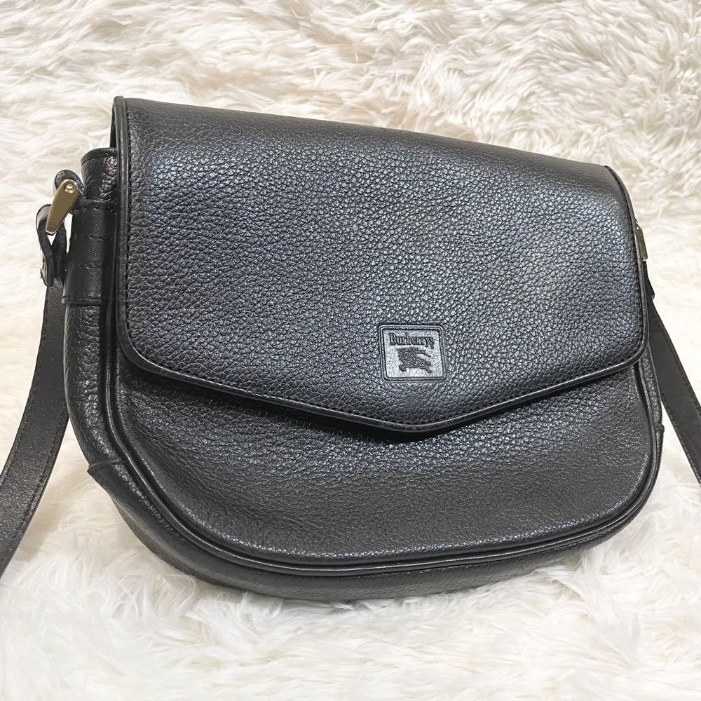 Burberry Horse Mark Lining Nova Check All Over Pattern Black Genuine Leather Sho