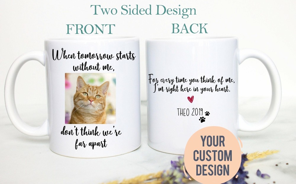 Personalized Pet Loss Gift Custom Pet Memorial Death Of Cat Cat Coffee Cup Cat