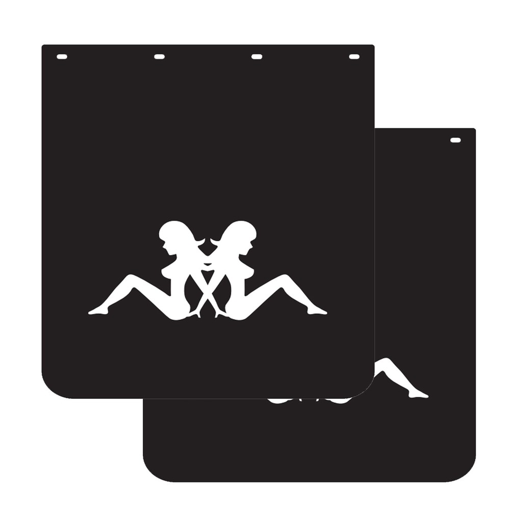 24x24 Black PVC Polymer Semi Truck Mud Flaps Pair for Tractor Trailers