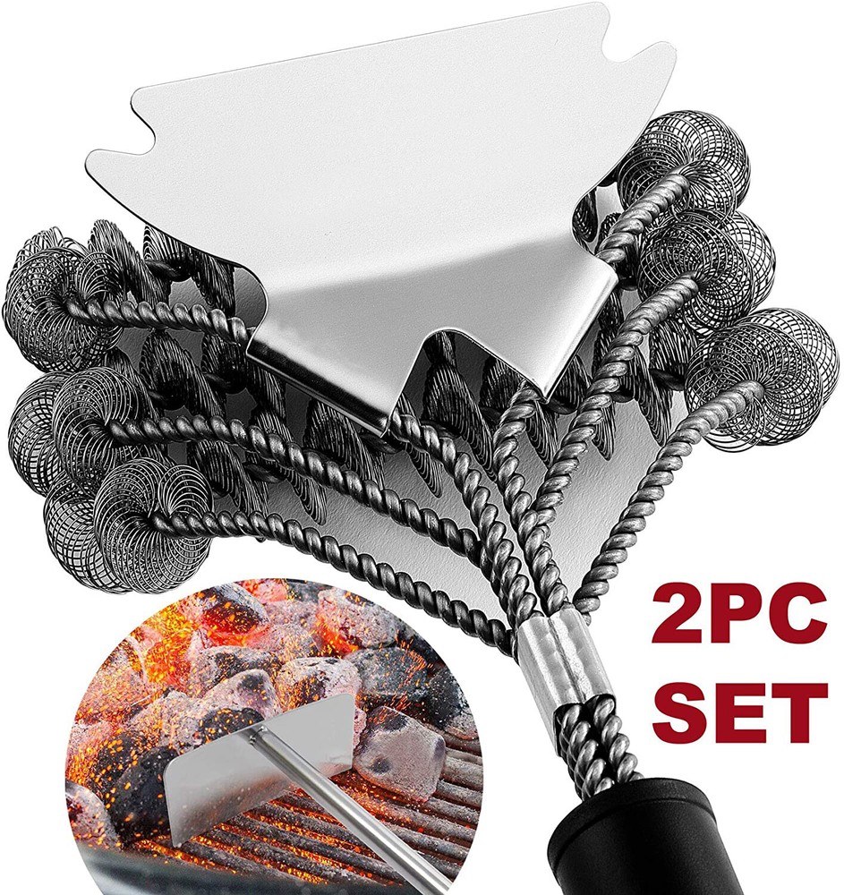 2PC  Heavy Duty Bristle Free BBQ Cleaning Brush & Charcoal Rake-Clearance Sale-image