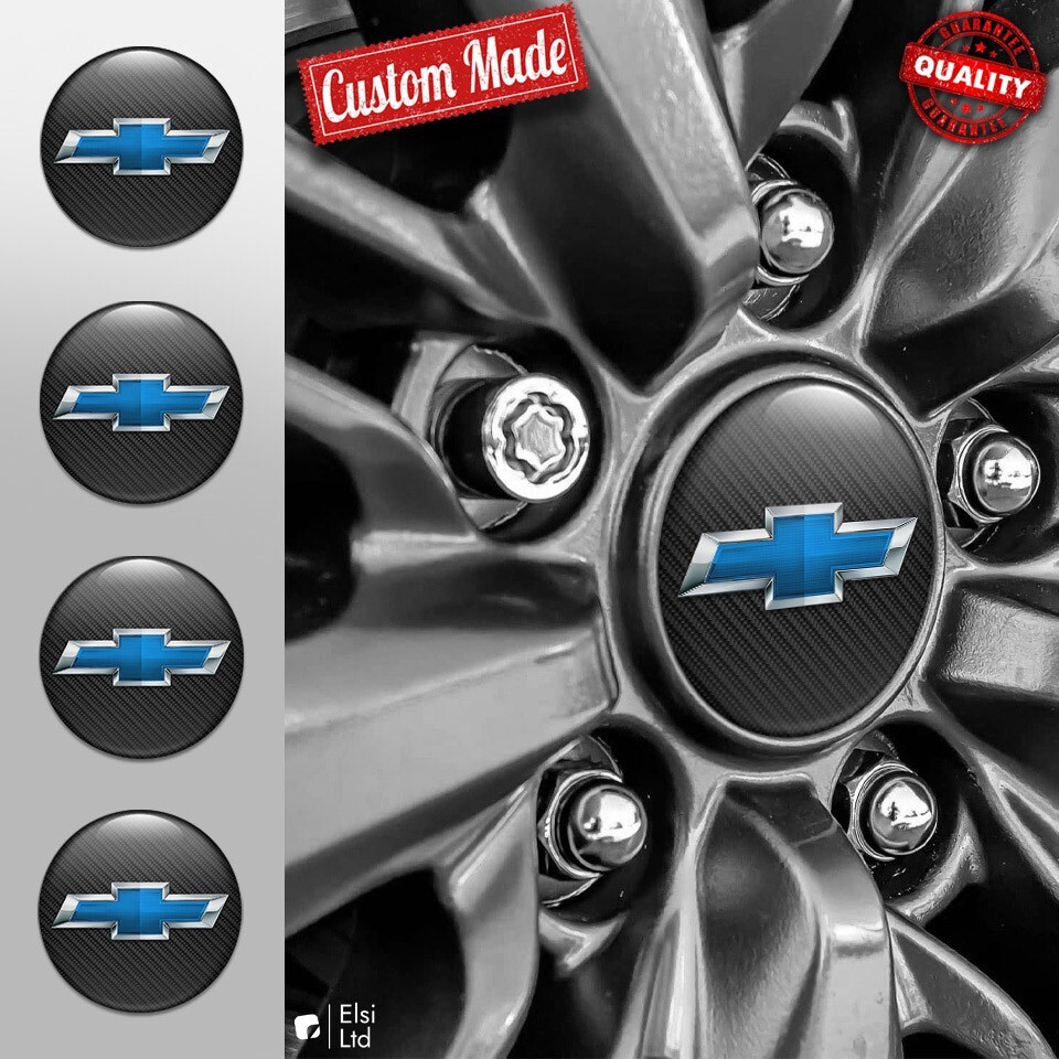 Chevrolet Wheel Cap Decals - 4pcs Custom Rim Emblem Stickers