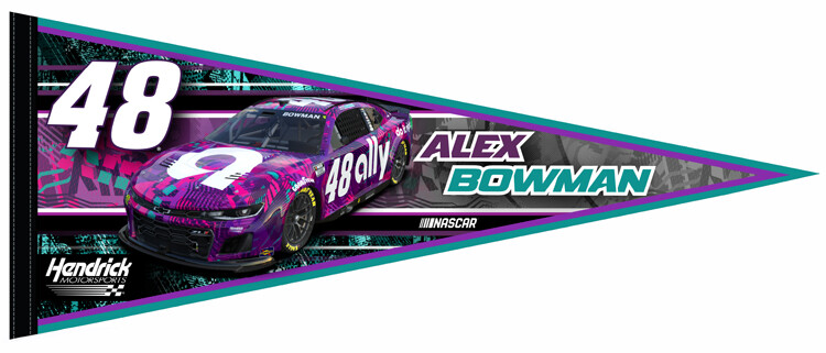 ALEX BOWMAN NASCAR Ally #48 Chevrolet Camaro 2024 12x30 Felt PENNANT