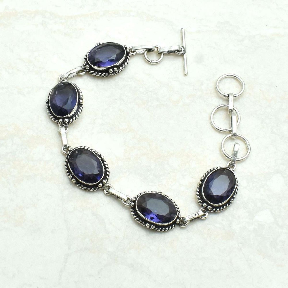 Amethyst Gemstone Handmade Ethnic Bracelet for Women - 18 Gms AB 71729