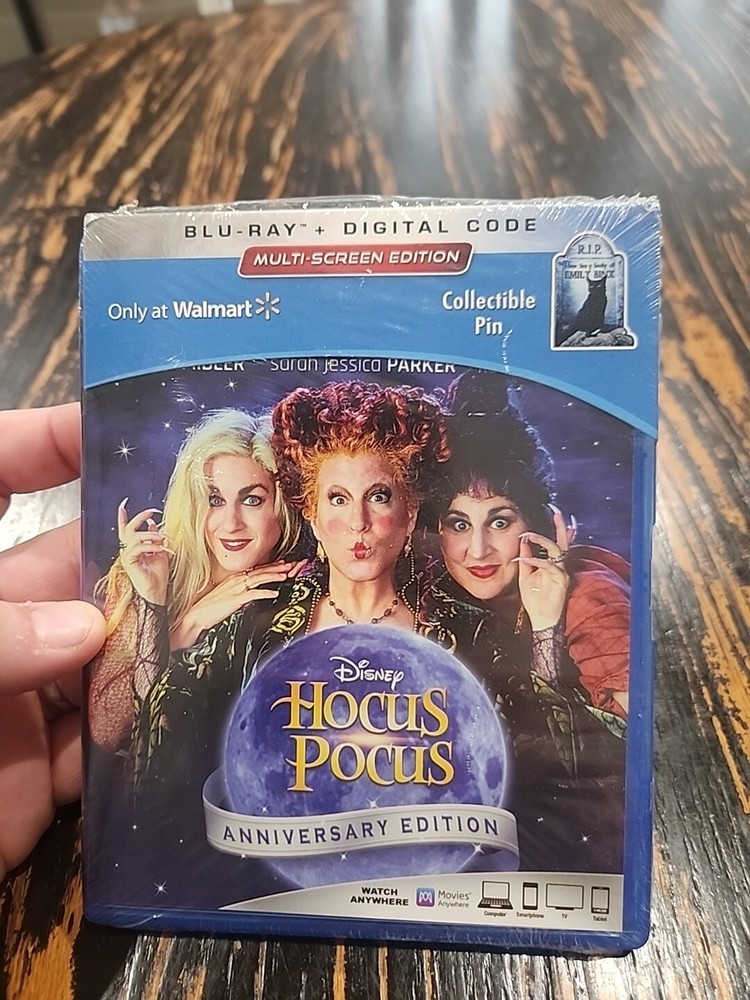 Hocus Pocus Anniversary Edition Blu-ray New Sealed Walmart Exclusive Pewter Pin