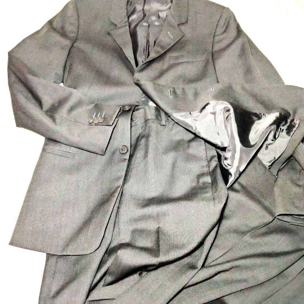 Emporio Armani Gray Checkered Mens Suit Size 46 Italy Premium Preowned