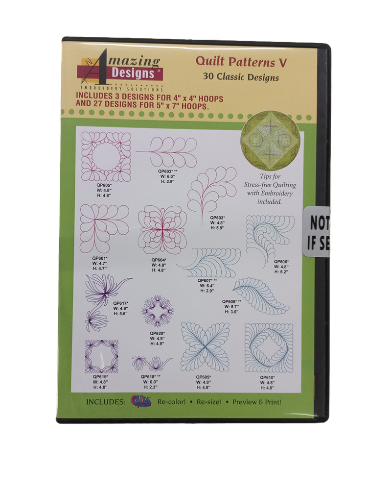Quilt Patterns V - Amazing Designs - Machine Embroidery - CD # ADC-269