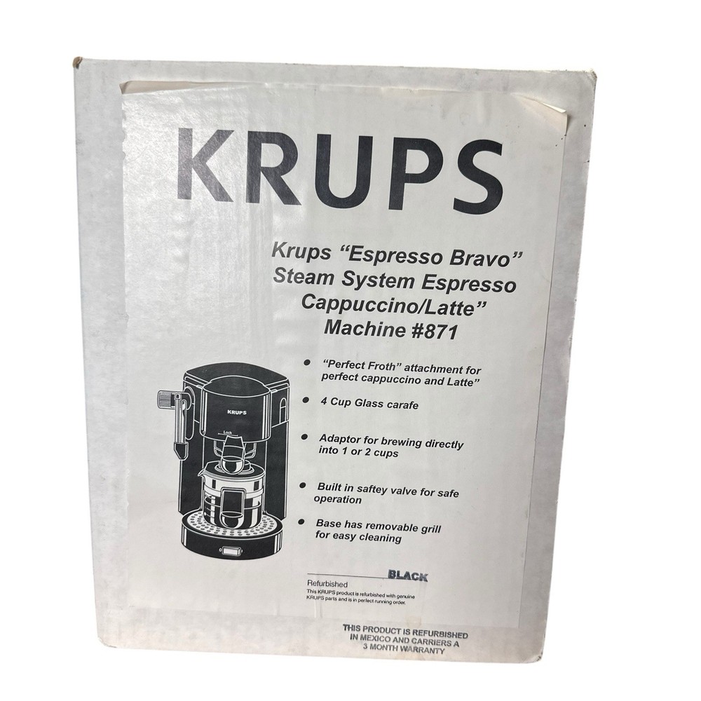 Vintage Krups Espresso Bravo Cappuccino Latte Machine in Black Model 871
