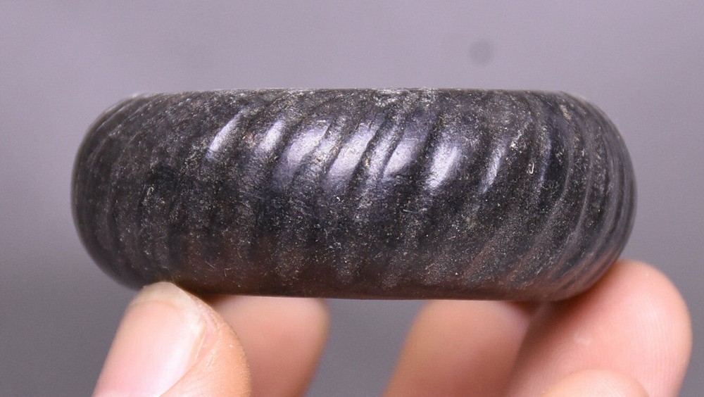 5CM Hongshan Culture Ancient Jade Carved Pattern Bracelet Bangle