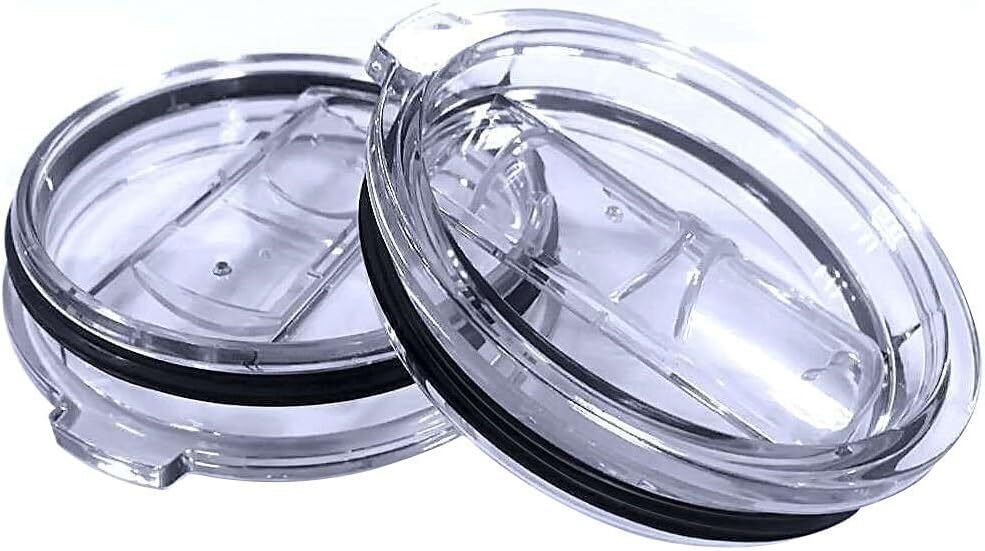2 Replacement Lids for 2 Count (Pack of 1), 30OZ Slide (2 Transparent)