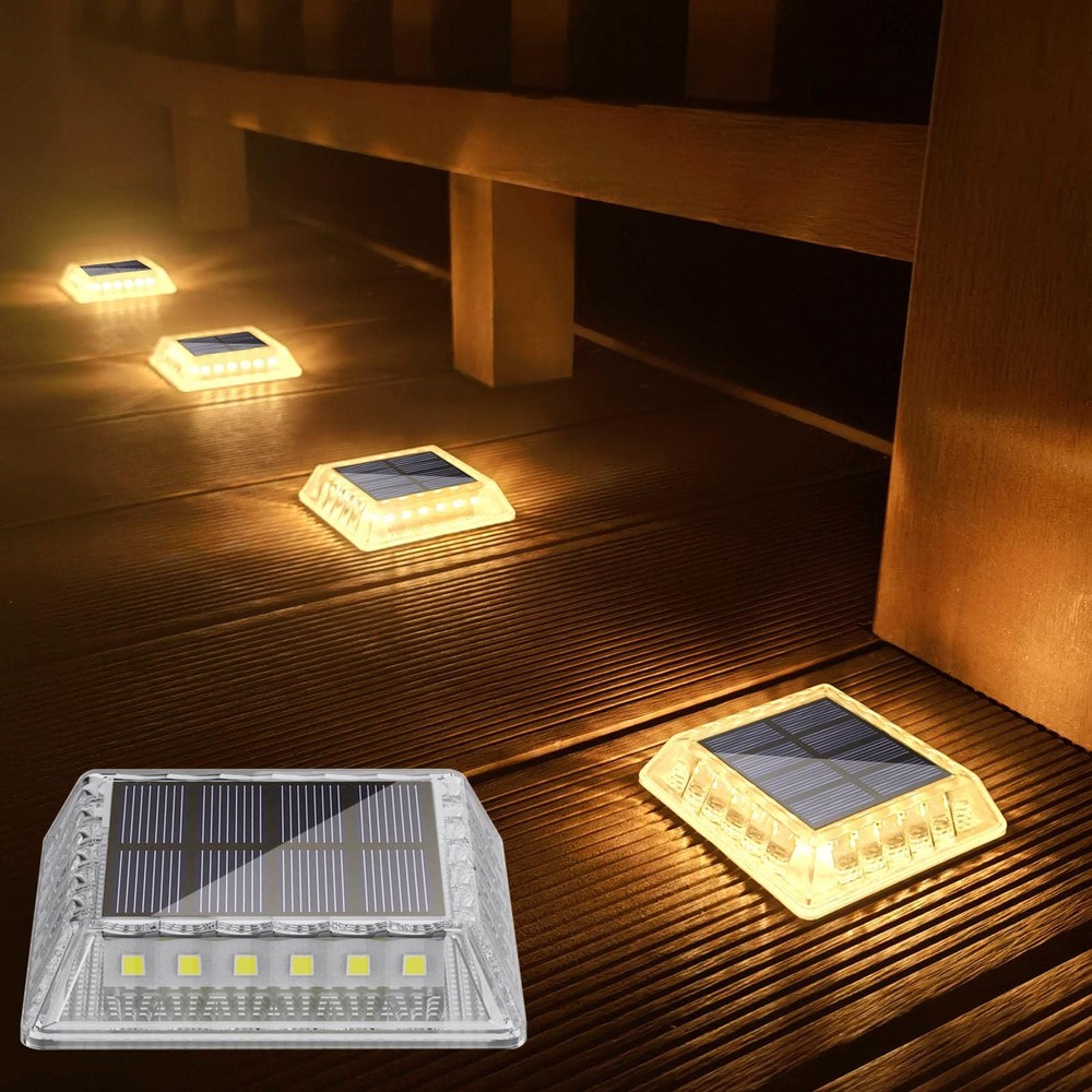 Solar Deck Lights Solar Powered, Solar Stair Lights Outdoor Waterproof, Solar...