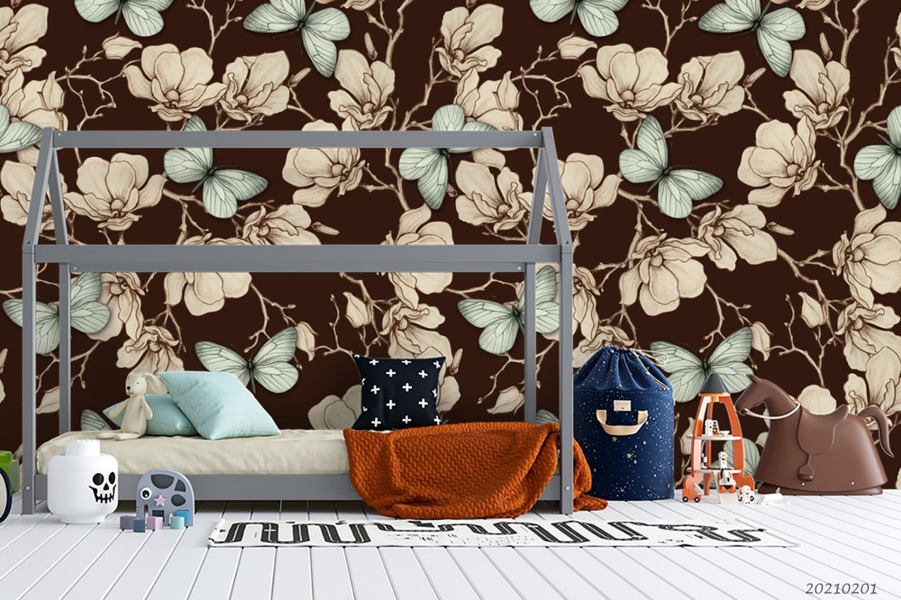 3D Flower Butterfly Pattern Wall Murals Wallpaper Murals Wall Sticker 9