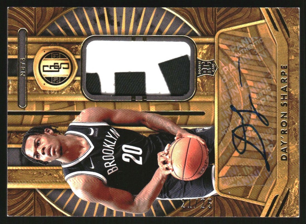 2021-22 Chronicles Gold Standard Rookie Jersey Autos Prime #8 Day'Ron Sharpe /25-image