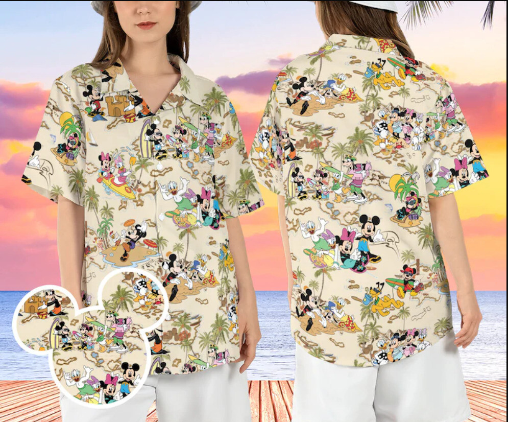Mickey and Friends Beach 3D HAWAII SHIRT Halloween Gift Best Price Us Siz